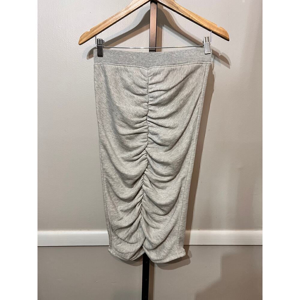 ☀️NWOT Joie Pencil Skirt Ruched Front Knee Length Knit Light Gray Womens Small